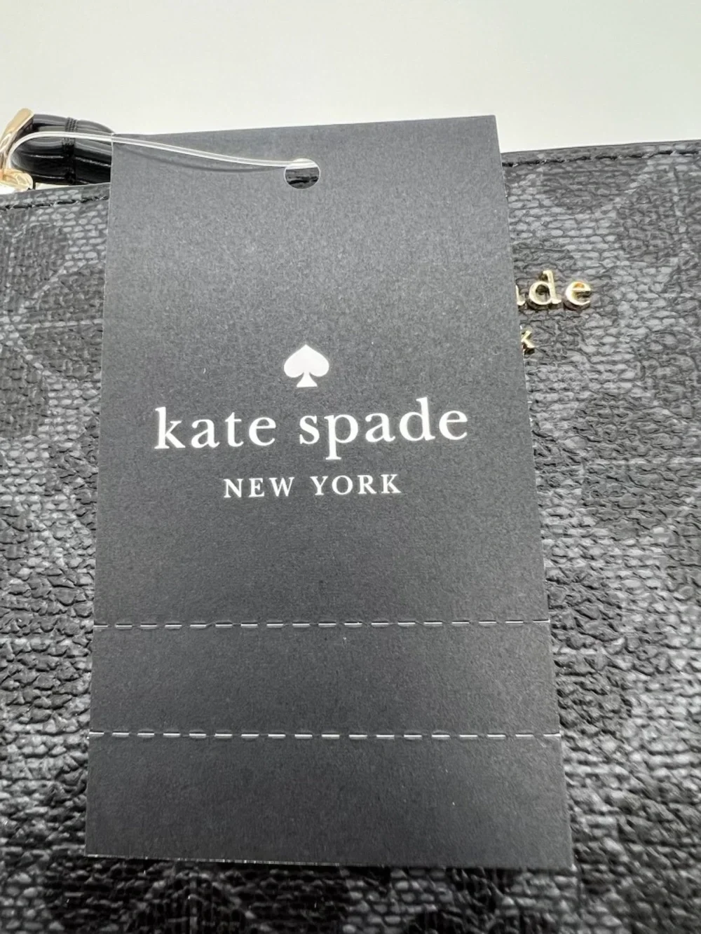 Kate Spade Lucy Spade Flower Small Card Holder Wristlet Black KM460 NWT